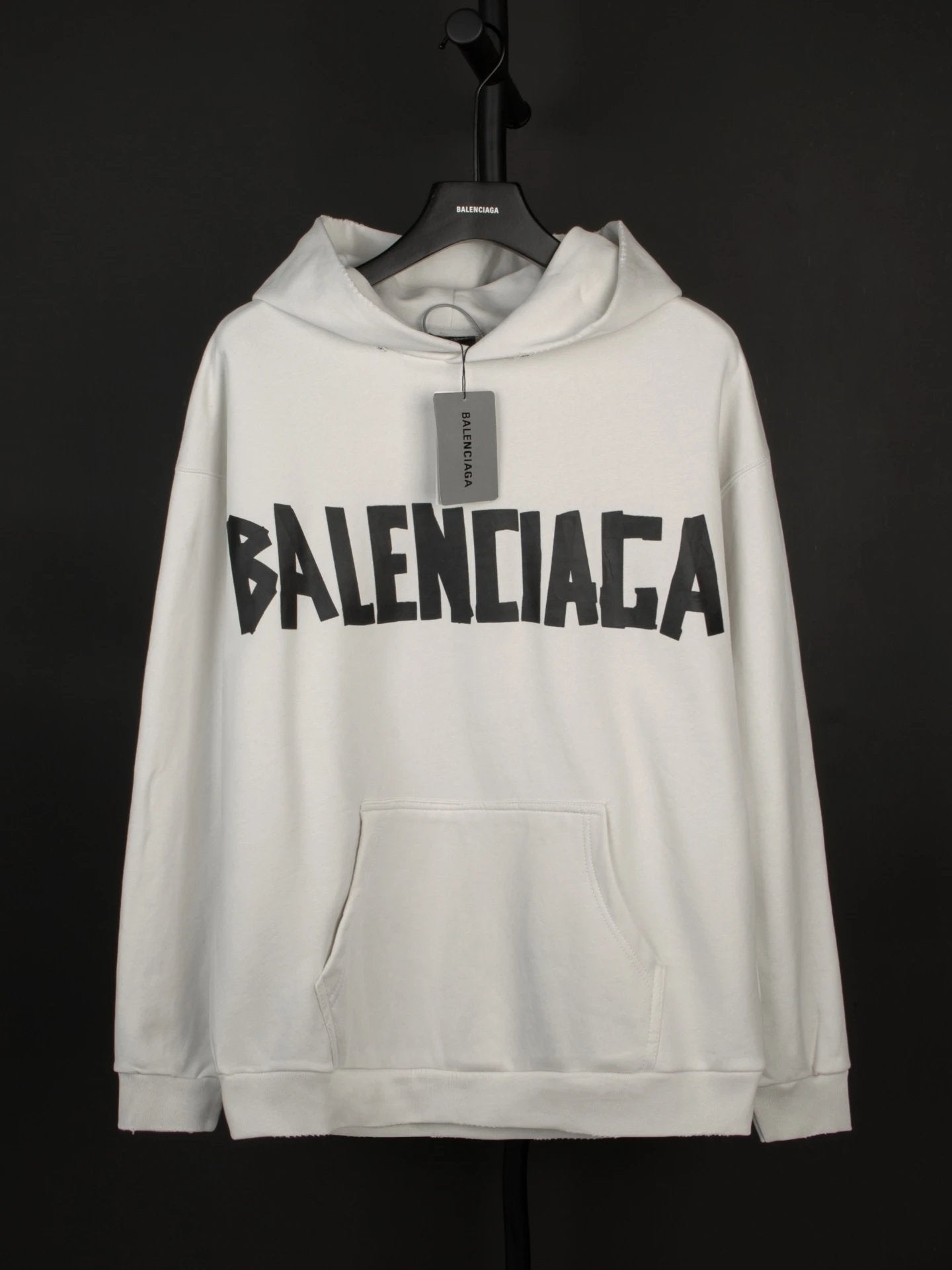 Balenciaga Hoodie Classic Logo Masking Tape Hooded Sweatshirt Pure Cotton Casual Versatile Pullover Hoodie os Loose Fit Sports Tracksuit for Men and Women24ss Autumn and Winter New Products
