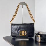 Balenciaga Bag Top version 【Counter Original】23fall的BBsoft Original Imported Calfskin Chain Bag Shoulder Underarm Messenger Bag Fashion Leisure Commute Women's Bag