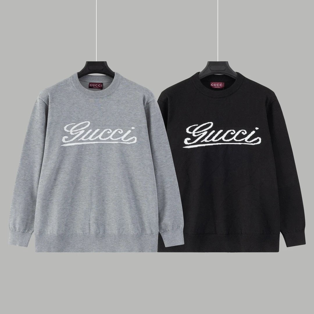 Gucci Sweater Signature Letter Crew Neck Sweater Long Sleeve Pullover Thickened Lazy Style OS Loose Fit Unisex Knit Top Jacket Versatile Casual Wearable Inside and Outside