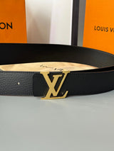 Louis Vuitton LV Belt Top version 【Counter Quality】The Most New Belt4.0cm Men's Belt Metal Buckle Men's Leather Belt with Classic Presbyopic Checkered Belt with Genuine Goods Packaging in and out of the Counter No Problem Versatile Casual Fashion Formal D
