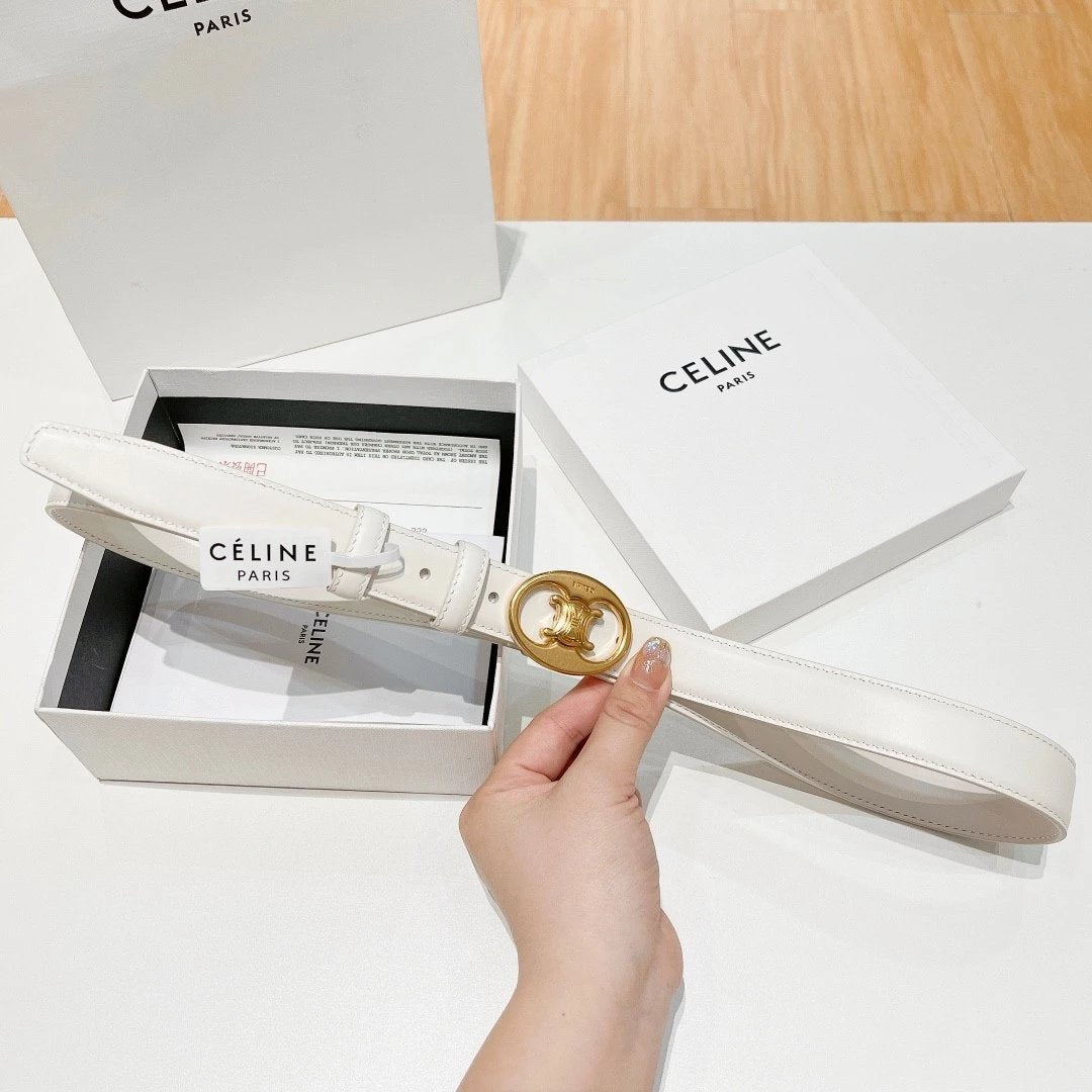 Celine Belt Top version Goods Belt Belt Female Arc De Triomphe Belt Arc De Triomphe Belt Black Retro Hair Style Belt Bright Gold Head Belt Belt Double-Sided Belt Women's Belt Women's Belt Belt Women's Belt2.5Belt Women's Belt Belt