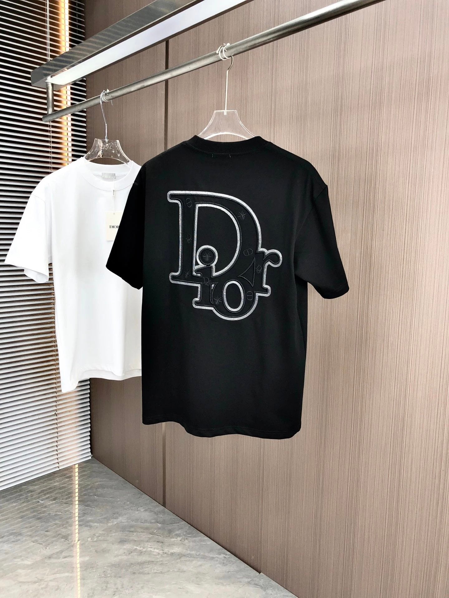 Dior T-shirt Back Large Brand Letter Embroidery logo round Neck Short Sleeve25ss New Pure Cotton Unisex Style T T-shirt OS Loose Fit Base Shirt Half Sleeve T-Shirt Top Half Sleeve