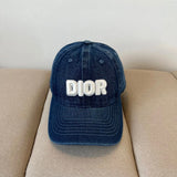 Dior Hat Letters logo Baseball Cap Sunshade Sun Protection Duckbill Cap Large Head Circumference Slimming Face Curved Brim Versatile Sports Hat for Men and Women Couples Same Style