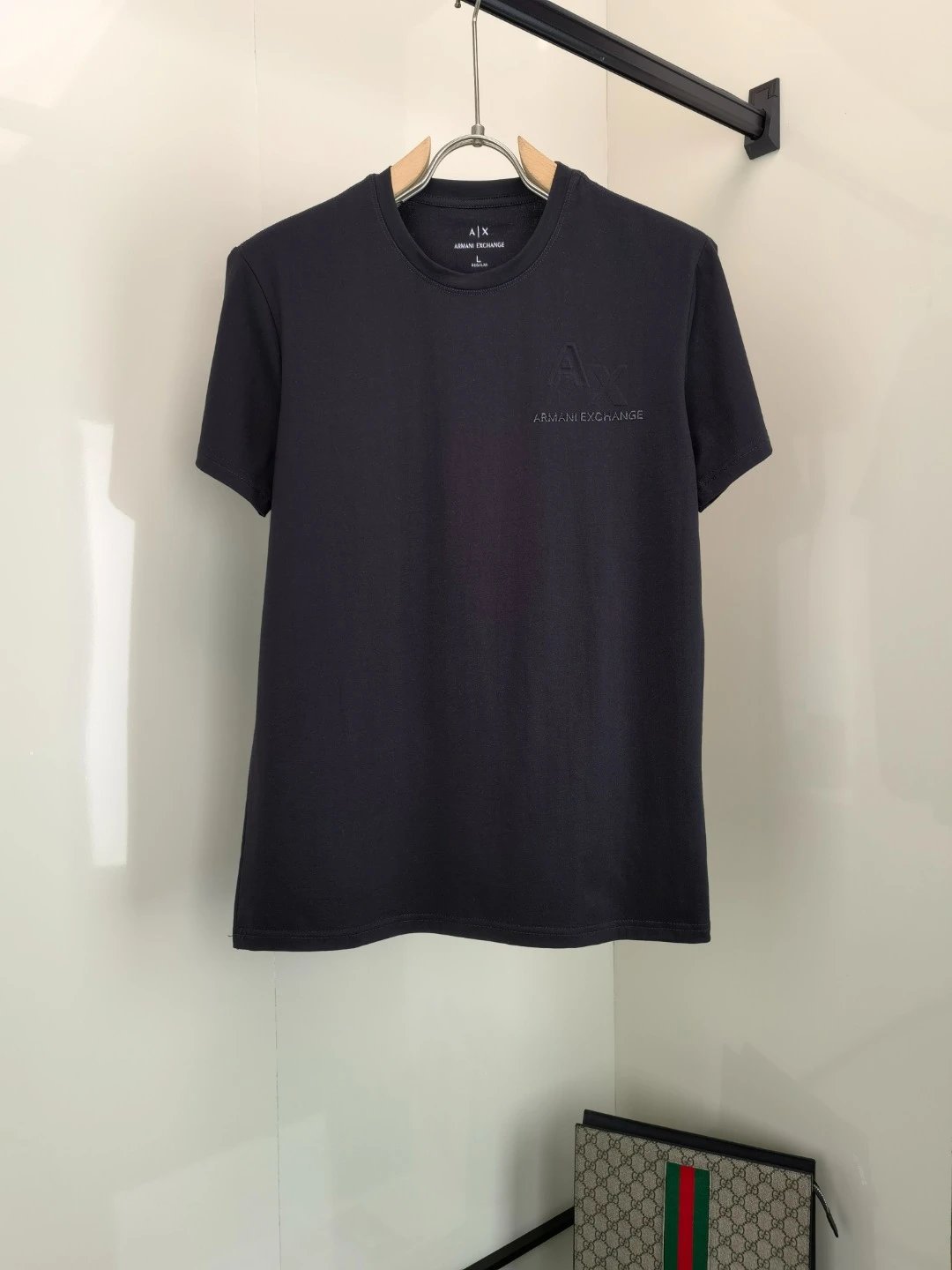 Armani T-shirt Chest Letter Embossing logo round Neck Short Sleeve25ss New Pure Cotton Unisex Style T Casual T-Shirt Base Layer Shirt OS Loose Fit Half Sleeve Top Plus Size