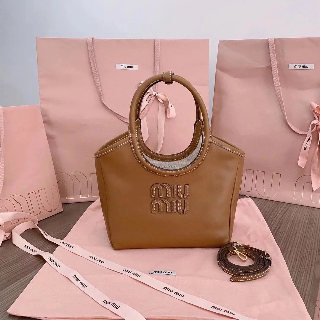 Miu Miu Bag Top version New Isidan Limited Tote Bag Imported Calfskin Small Size Handbag Shopping Bag SF Free Shipping5BG288