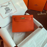 Hermes women's bag Top version 【H Handmade】Women's Bag KellyDanSe22cmevercolor Leather Imported Beeswax Thread Clutch Backpack Waist Bag Shoulder Messenger Bag Gold and Silver Buckle