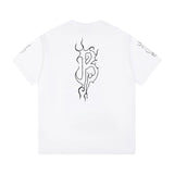 Balenciaga T-shirt Back Flame Lettering B Printing logo round Neck Short Sleeve25ss New Pure Cotton Unisex Style T T-shirt OS Loose Fit Base Shirt Top Half Sleeve T-Shirt