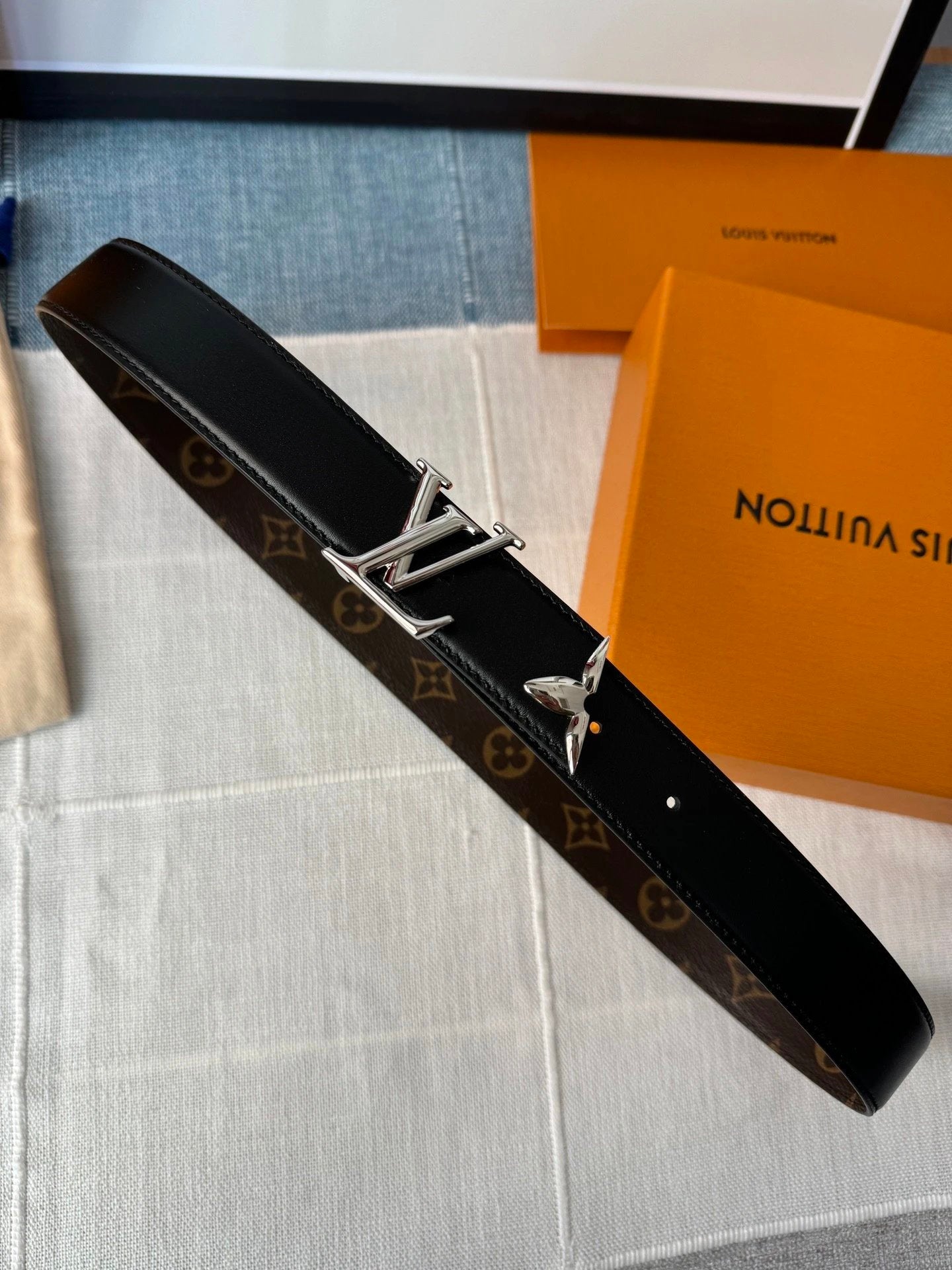 Louis Vuitton LV Belt Top version 【Counter Quality】Belt New Belt3.0cm Women's Belt Metal Buckle Women's Leather Belt with Classic Presbyopic Chessboard Grid Belt with Genuine Goods Packaging No Problem in and out of the Counter Versatile Casual Fashion Fo
