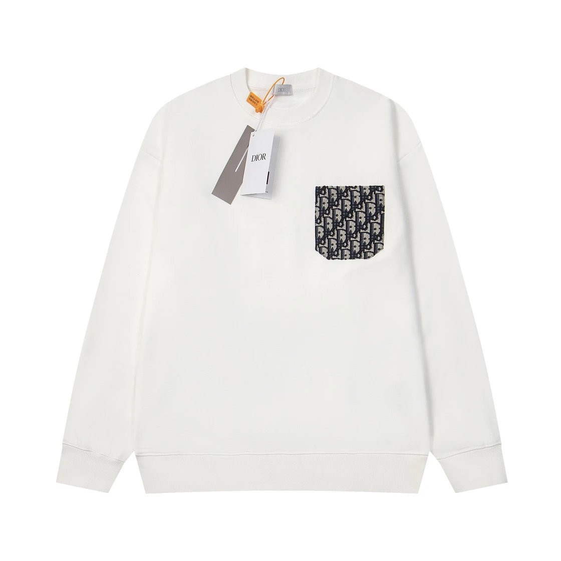 Dior Hoodie Pocket Print Crew Neck Sweatshirt Long Sleeve Base Shirt Jacket Top Fashion Unisex Sports Casual Loose Fit Versatile Autumn Winter New Arrival
