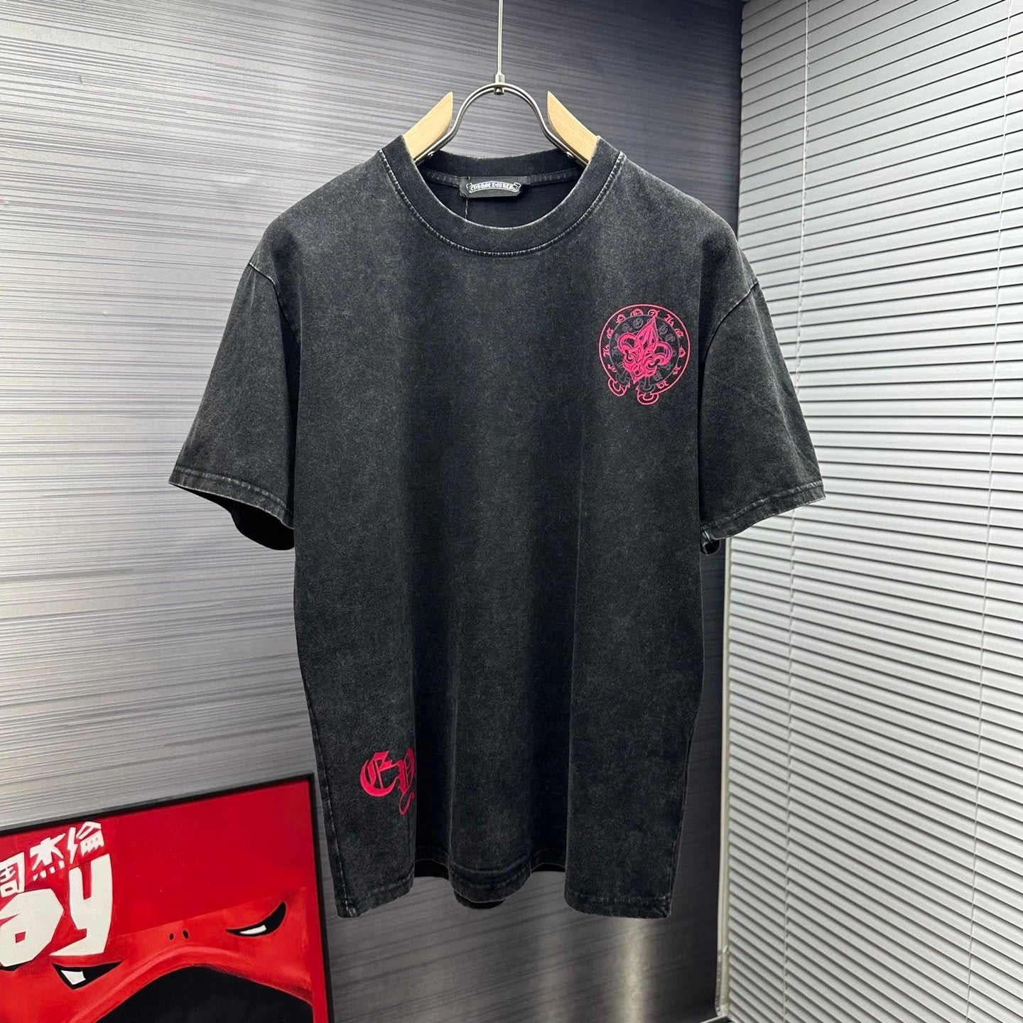 Chrome Hearts T-shirt Horseshoe Sanskrit Script Print logo round Neck Short Sleeve25ss New pure cotton T Unisex T-Shirt OS Loose Fit Base Shirt Top Half Sleeve T-Shirt