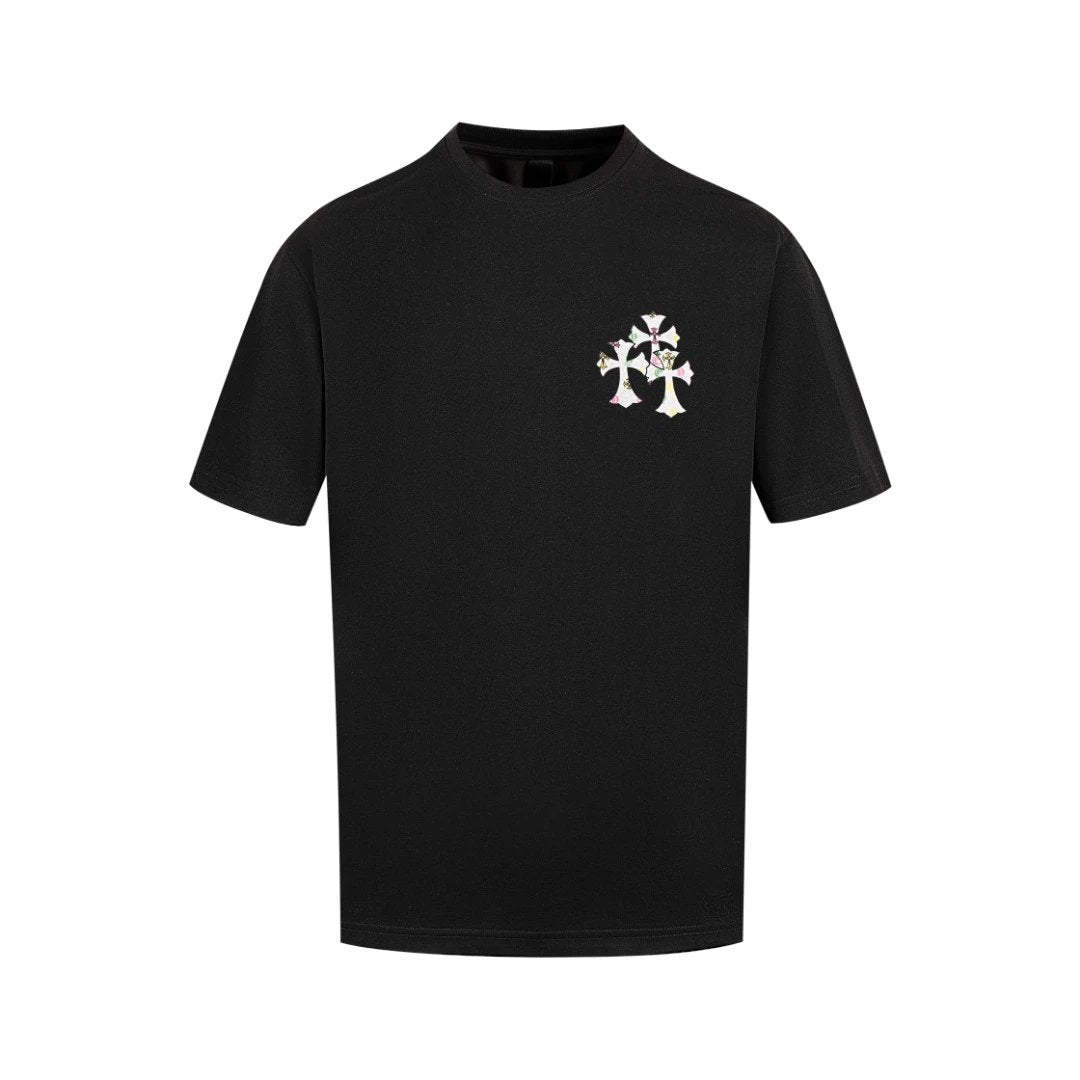 Chrome Hearts T-shirt Embroidery logo round Neck Short Sleeve25ss New Pure Cotton Unisex Style T T-shirt OS Loose Fit Base Shirt Top Half Sleeve T-Shirt