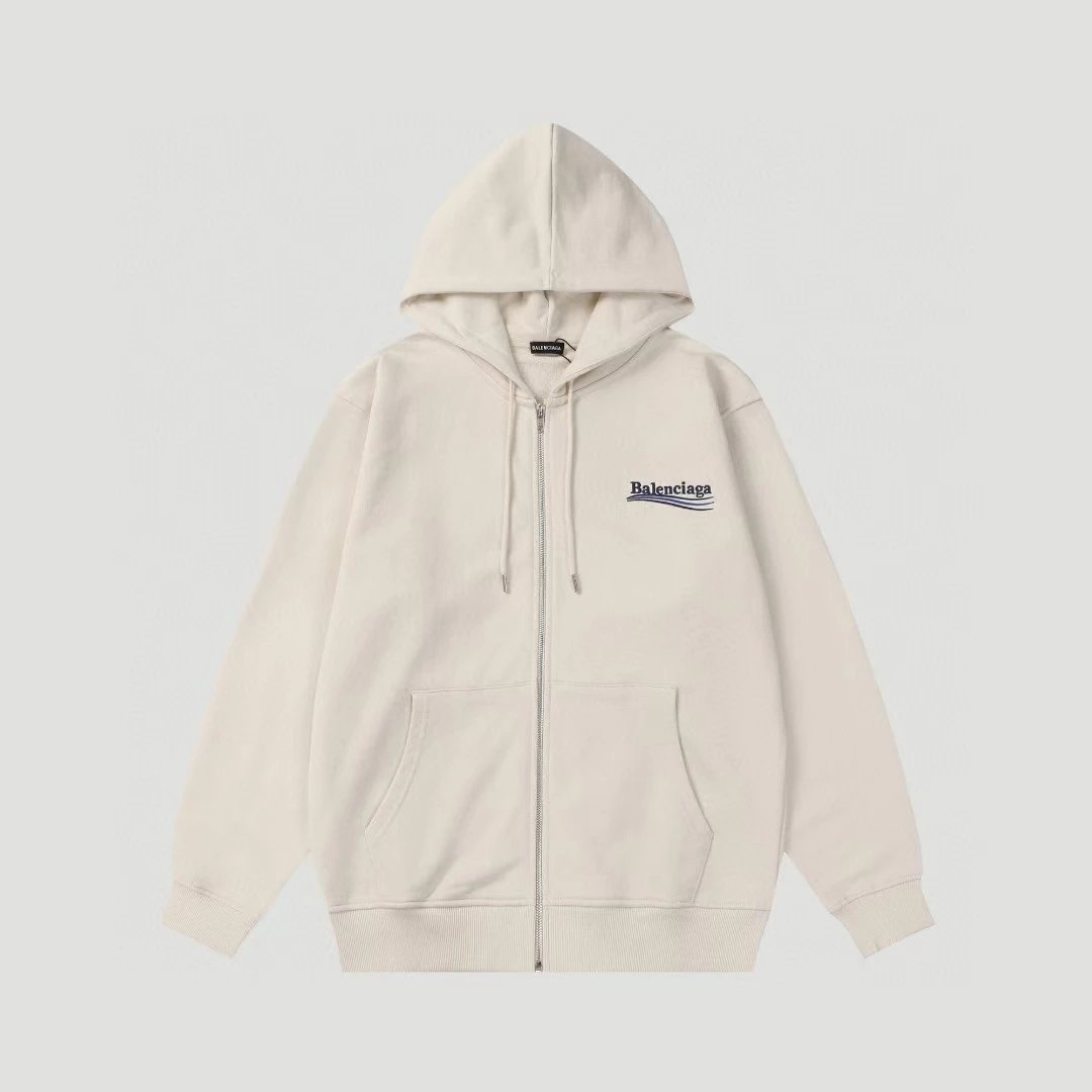 Balenciaga Hoodie Cola HAILANG Embroidered Zipper Hooded Sweater Cardigan Hoodie Coat Men's and Women's Same Style Loose Sports and Leisure All-Matching