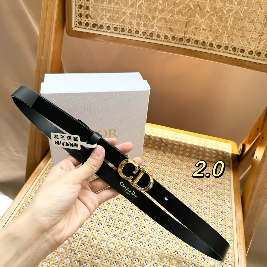 Dior Belt Top version Original Order Original Order Women's Belt Width3.0/2.0cm Genuine Goods Quality Counter Full Set Packaging Original Leather Material Classic Presbyopic Full Printed Canvas Full Vertical Surface Calfskin Lychee Pattern Bottom Letter B