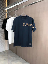 Burberry T-shirt Chest Plaid Letter Patch Embroidery logo round Neck Short Sleeve25ss New pure cotton T Unisex T-Shirt OS Loose Fit Base Shirt Top Half Sleeve T-Shirt
