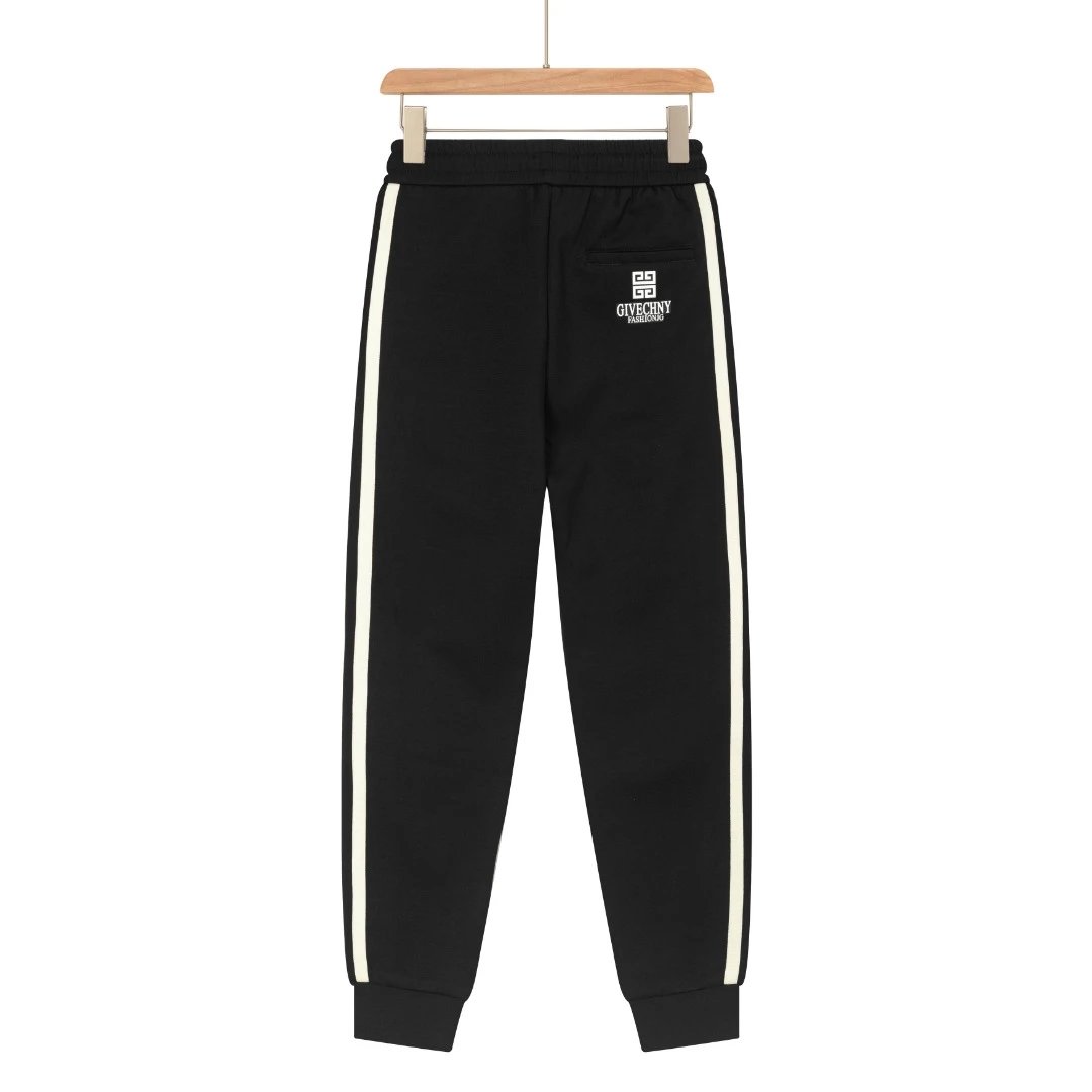 Givenchy Sweatpants Front Double Bar Letter Print logo Cuffed Sweatpants25ss Spring Summer New Unisex Pure Cotton Long Pants Sweatpants Autumn Drawstring Loose Plus Size Casual Pants