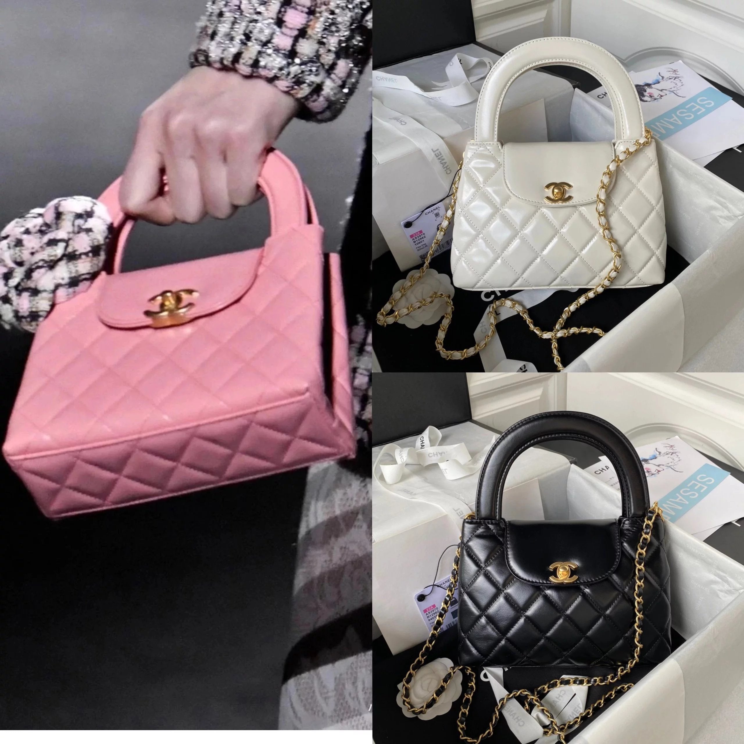 Chanel Women's Bag Top version Original Leather23k New Home kelly Large women bag kelly Bag Genuine Leather Women's Shoulder Messenger Bag Handbag Chain Bag23/24Model Style Camellia Series New AS3970