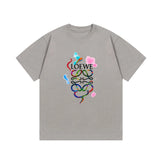 LOEWE T-shirt Year of the Snake Limited Edition Letter Print Logo round Neck Short Sleeve25ss New Pure Cotton Unisex Style T T-shirt OS Loose Fit Base Shirt Short Sleeve Top T-Shirt