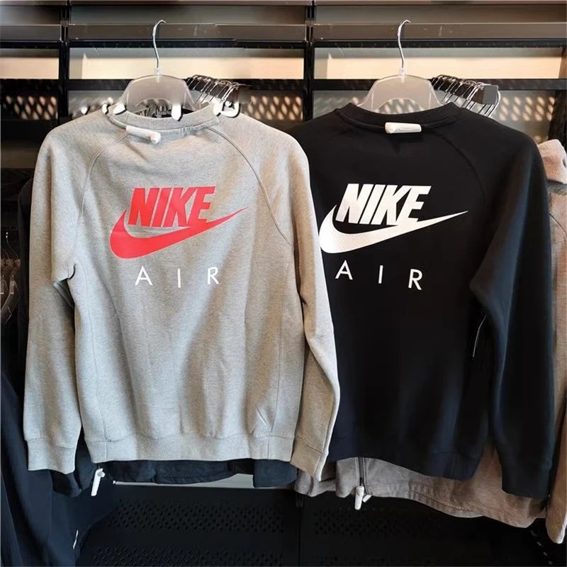 Nike Sweater Autumn Men's Crew Neck Sports Leisure Outer Pullover Loose Knitted Sweater for Women BQ5544