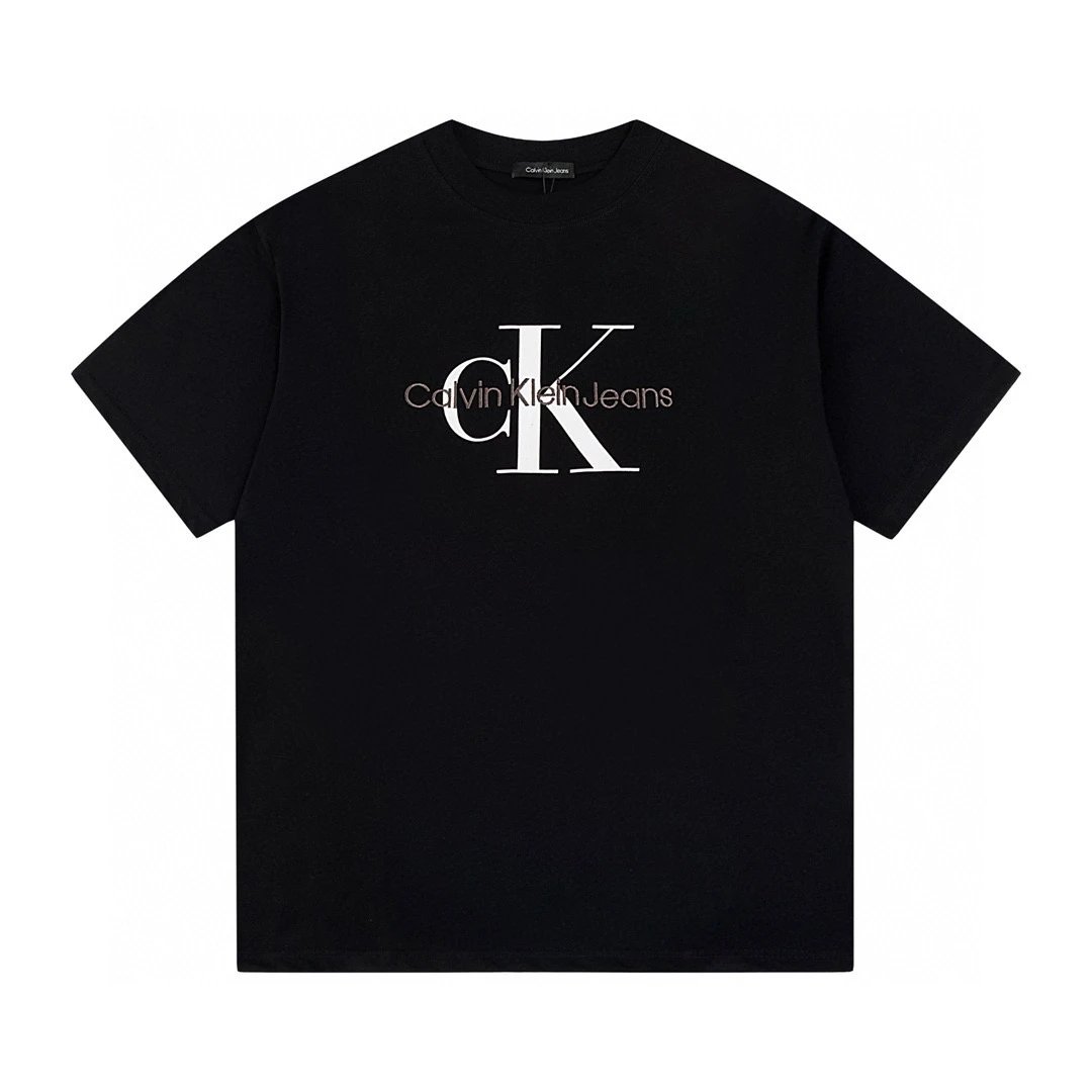 Calvin Klein T-shirt Top Version Counter Same Style Pure Cotton Summer Men's and Women's Same Fashion Loose All-Matching2024New Short Sleeve T T-shirt