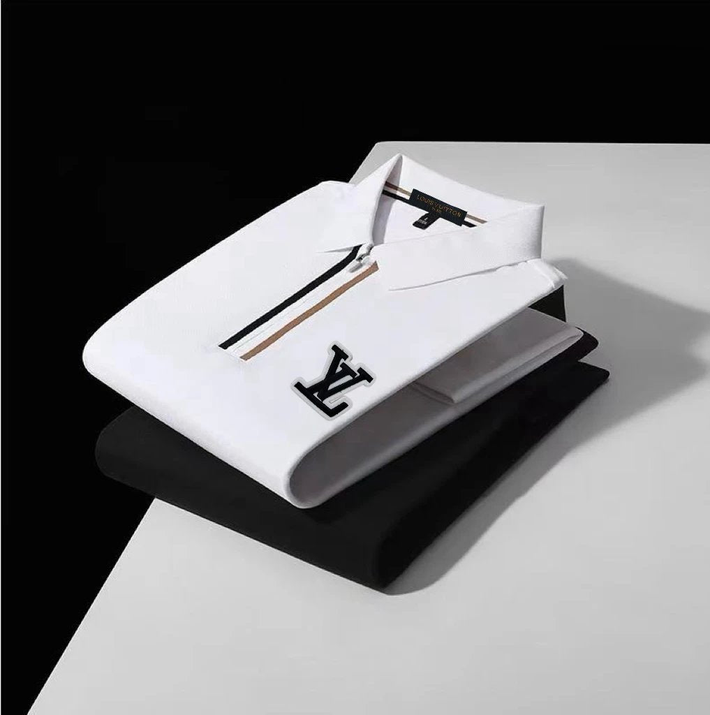 Louis Vuitton LV T-shirt Overlapping Letters on the Chest logoPOLO Short Sleeve Turn-down Collar Shirt Unisex Summer Loose Fit T Business Commuter Short Sleeve Shirt Plus Size
