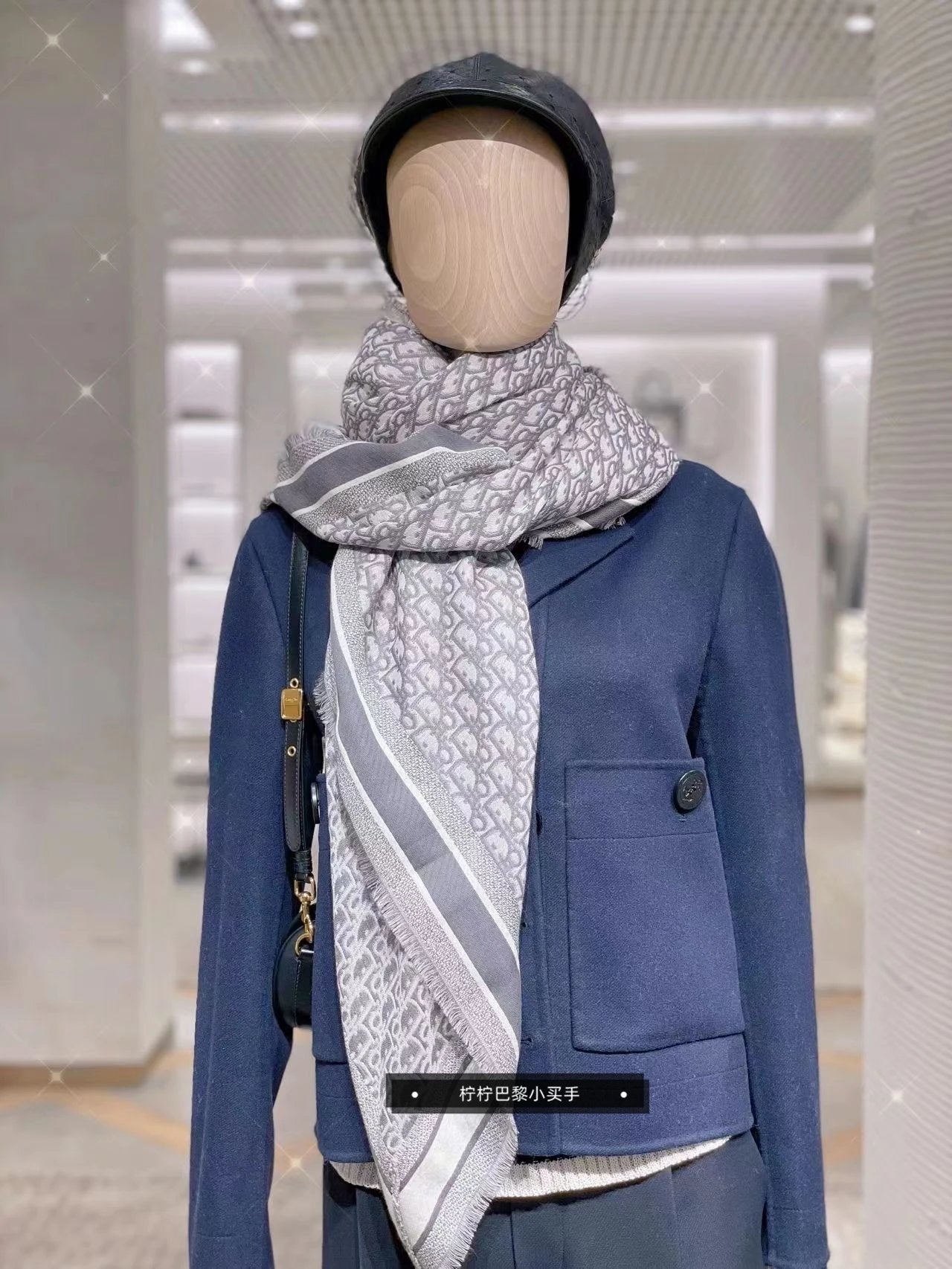 Dior Scarf New Scarf Classic Men's and Women's Same Style Tassel Printed Wool Cashmere Bib Shawl Silk Scarf