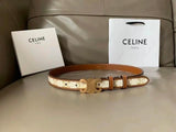 Celine Belt Top version Goods Belt Belt Female Arc De Triomphe Belt Arc De Triomphe Belt Black Retro Hair Style Belt Bright Gold Head Belt Belt Double-Sided Belt Women's Belt Women's Belt Belt Women's Belt2.5Belt Women's Belt Belt