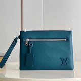 Louis Vuitton LV Wallets/Clutches 【Original Factory zp Level】M69837Men's Leather Clutch IPAD Protective Sleeve Buggy Bag aerogarmtakeoff Clutch Underarm Bag Litchi Pattern First Layer Cowhide Letter Tag M81735Green M69837Blue M69837Yellow M6983