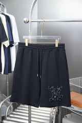 Louis Vuitton LV Shorts Front Letter Petal Pattern Patch logo Five-point Shorts25ss New Drawstring Casual Pants for Men and Women, Summer Style5Two-in-One Casual Sweatpants Pure Cotton Joggers
