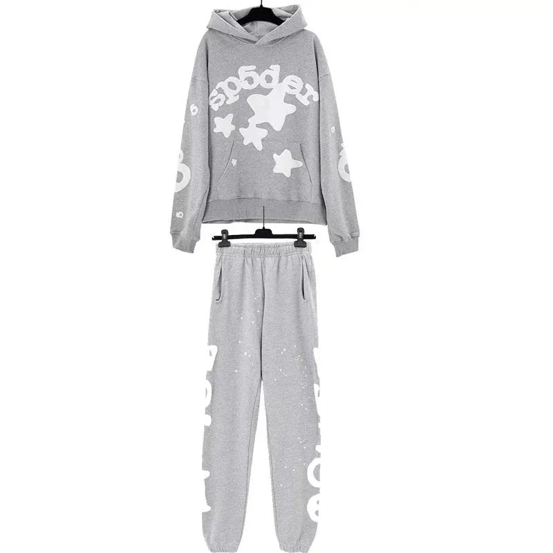 Sp5der Hoodie Fashion Brand Fall Winter Fashion Hooded Sweater Set Sweatpants