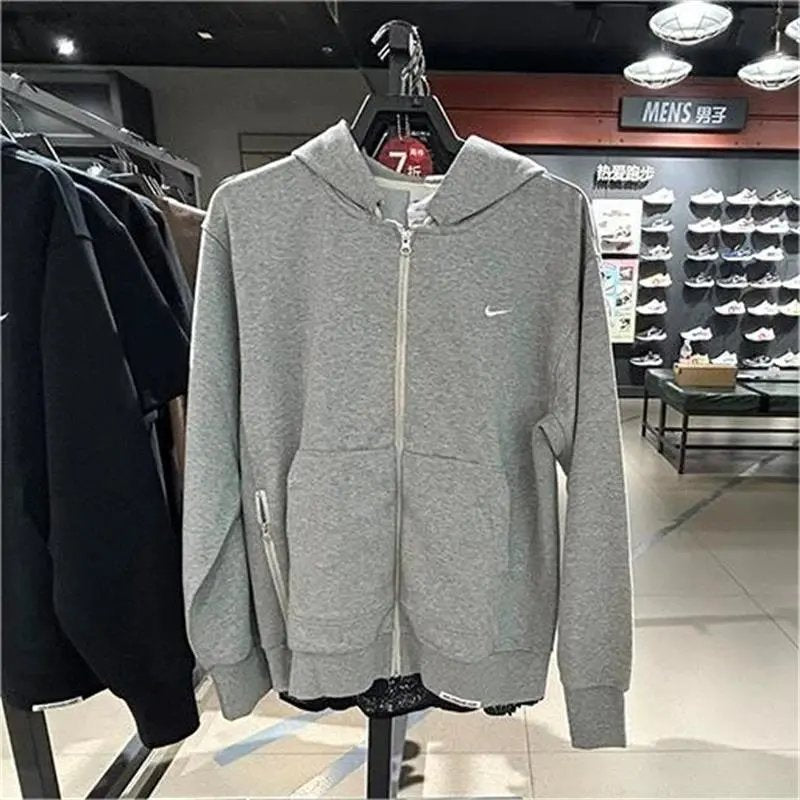 Nike Jackets Men's Spring and Autumn Coat Hooded Sports Top DIR-FIT Quick-Drying Casual Jacket DQ5817