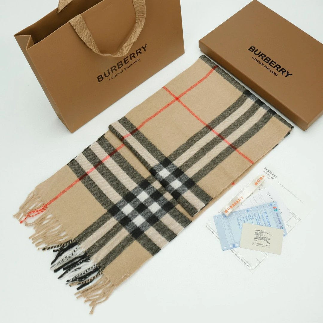 Burberry Scarf Classic Cashmere Large Plaid Long Scarf for Men and Women