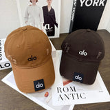 Alo Yoga Hat Classic Letters logo Baseball Cap Sunshade Sun Protection Duckbill Cap Unisex Couple Style Large Head Circumference Slimming Face Curved Brim Versatile Sports Hat