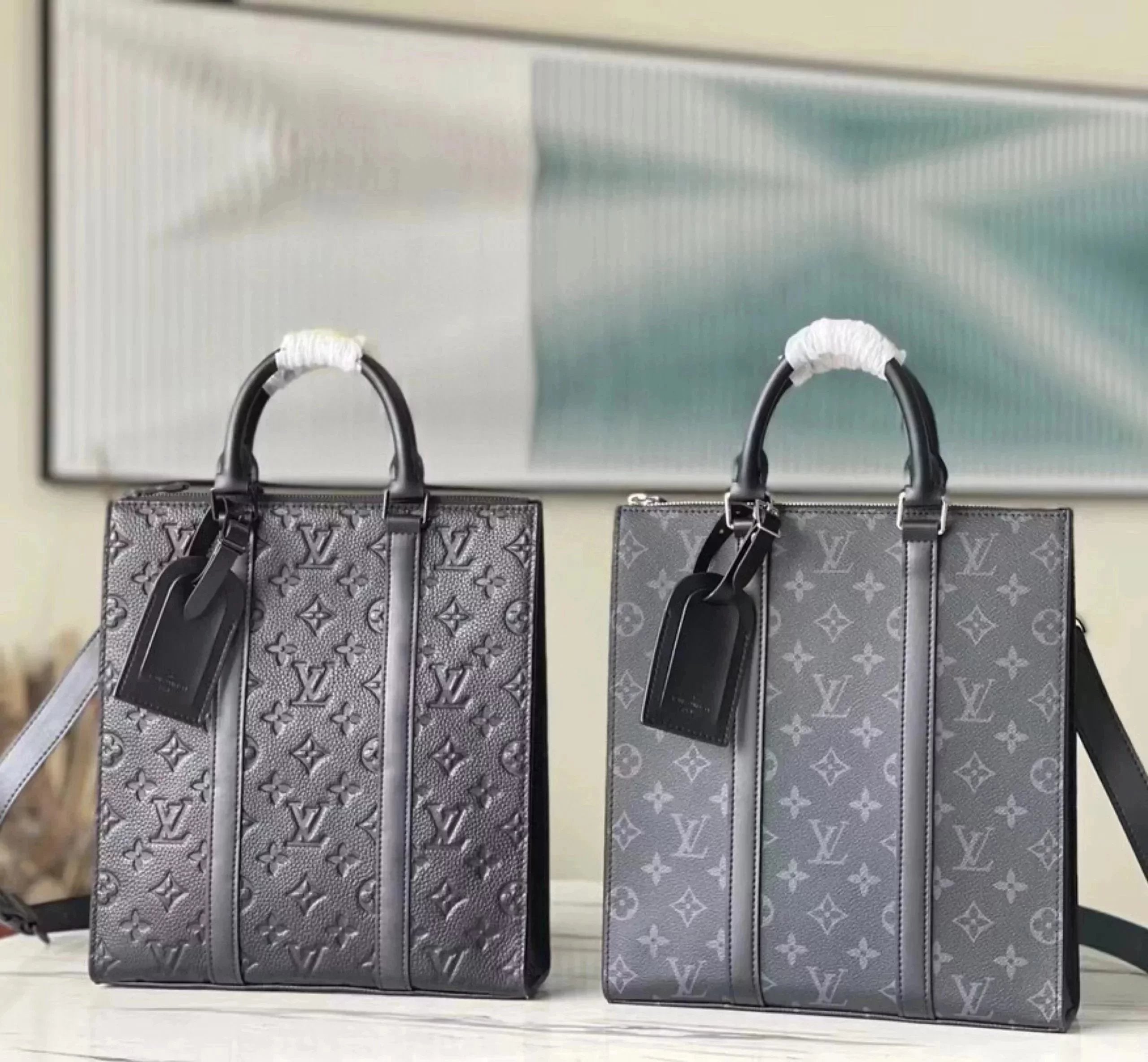 Louis Vuitton LV briefcase Top version 【**Surrogate Shopping Edition】M46098M599602022New Men's Black Flower Cowhide Embossed sacplat Handbag Black Warrior Briefcase Computer Bag Shoulder Messenger Bag Messenger Men's Bag