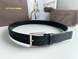 Bottega Veneta Belt 【First Layer Cowhide】Counter Version Free Packaging New Belt Men's First Layer Cowhide Hand-Woven Calfskin Belt Fashion All-Matching3.5cm Pant Belt Men and Women Business Casual Belt Belt Men's Leather Belt