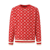 Louis Vuitton LV Sweater Full logo Jacquard Crew Neck Sweater Long Sleeve Pullover Thickened Lazy Style OS Loose Fit Unisex Knit Top Jacket Versatile Casual Wearable Inside and Outside