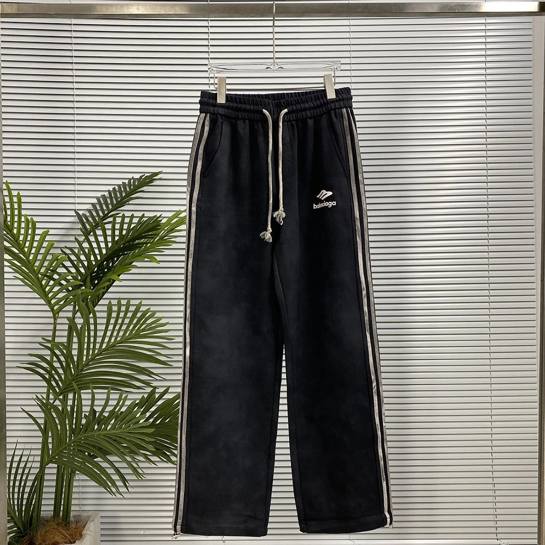 Balenciaga Sweatpants Heavy Washed Snowflake Straight Sweatpants Sports Pants Autumn Unisex Long Pants Drawstring Winter Loose Plus Size Casual Pants High Waist