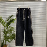 Balenciaga Sweatpants Heavy Washed Snowflake Straight Sweatpants Sports Pants Autumn Unisex Long Pants Drawstring Winter Loose Plus Size Casual Pants High Waist