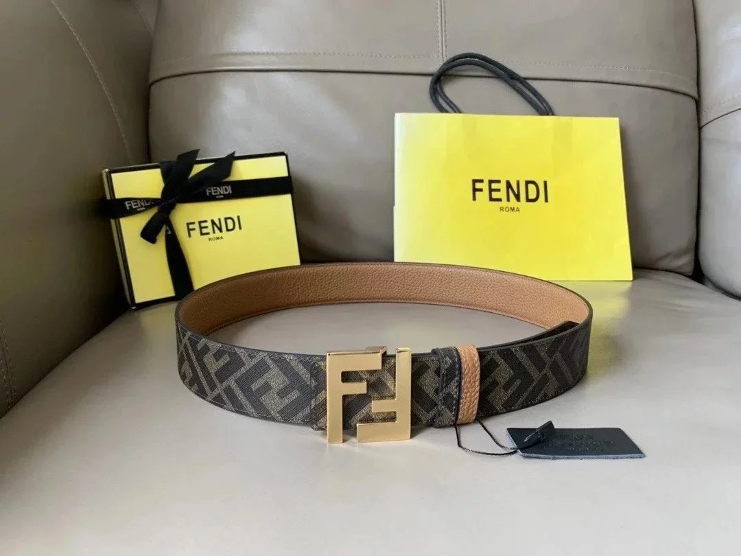 FENDI Belt Top version In Stock High Quality Genuine Leather New Men's Belt Fashion All-Match Casual Monster Belt Pant Belt Unisex