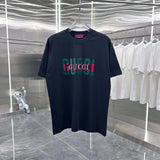 Gucci T-shirt Large Brand Letter Print on Chest logo round Neck Short Sleeve25ss New pure cotton T Unisex T-Shirt OS Drop Shoulder Loose Fit Base Shirt Top T-Shirt Short Sleeve