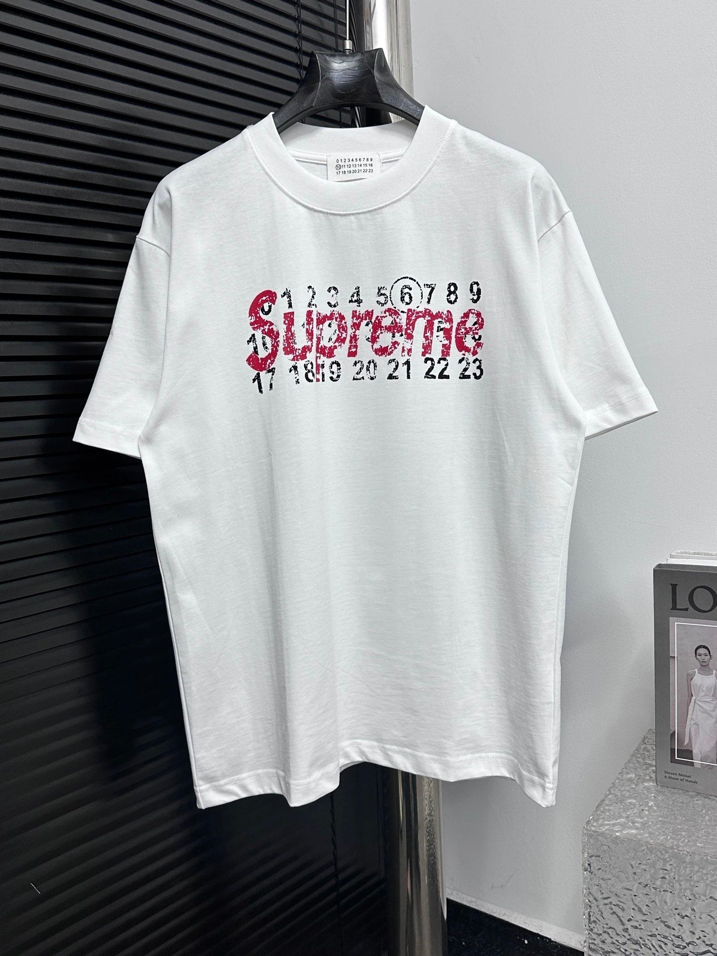 Maison Margiela T-shirt Chest Letter and Number Pattern Print logo round Neck Short Sleeve25ss New Pure Cotton Unisex Style T T-shirt OS Loose Fit Base Shirt Top Half Sleeve T-Shirt