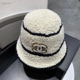 Chanel Hat New Two-Color Knitted Fisherman Hat Women's Autumn and Winter Face Big Suitable Hat Face Small Bucket Hat All-Matching Basin Hat