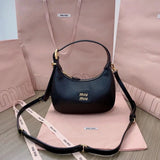 Miu Miu Bag Top version New Model Style hobo Bag Imported Calfskin Glossy Leather Handbag Mini Handbag Shoulder Bag Messenger Bag Women's Bag5BC161