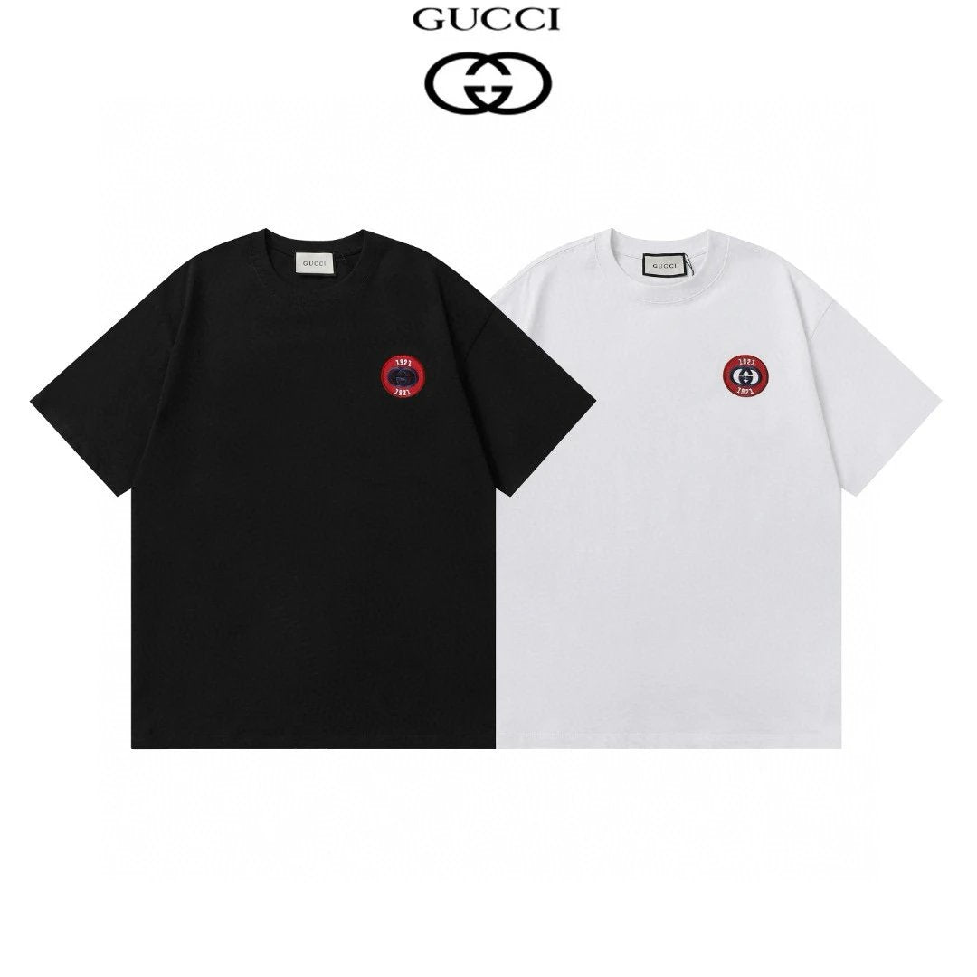 Gucci T-shirt Double G Alphabet Number Colorful Embroidered Round Neck Short Sleeve25ss New Pure Cotton Unisex Style T T-shirt OS Loose Fit Base Shirt Short Sleeve T-Shirt Top