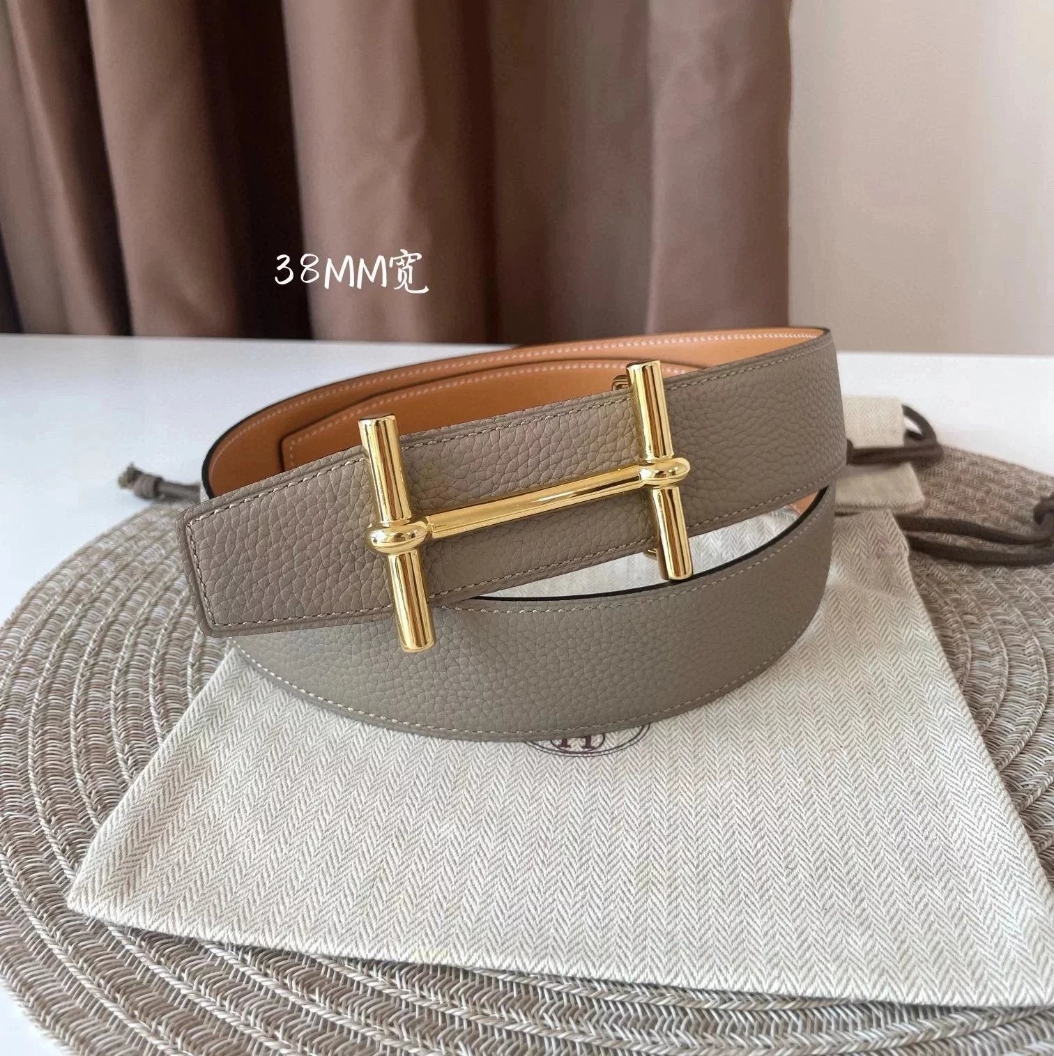 Hermes Belt Top version Exclusive Supply High Quality Double-Sided Imported First Layer Cowhide with Pure Copper Solid Buckle Belt Men's Double-Sided Available Fashionable All-Match Genuine Leather h Home Belt Clothes Accessories Width3.8cm