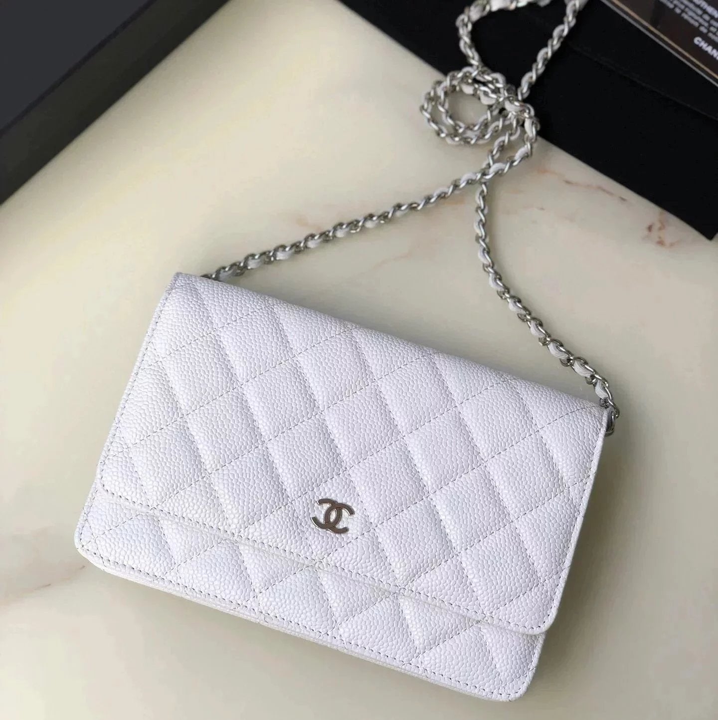 Chanel Women's Bag Top version 【**Original Leather】woc Latest Version Suction Clasp WOC Original Caviar Cowhide Sheepskin Chain Bag Flap Bag Flap Bag Diamond Pattern Bag Fortune Bag WOC Fighter in