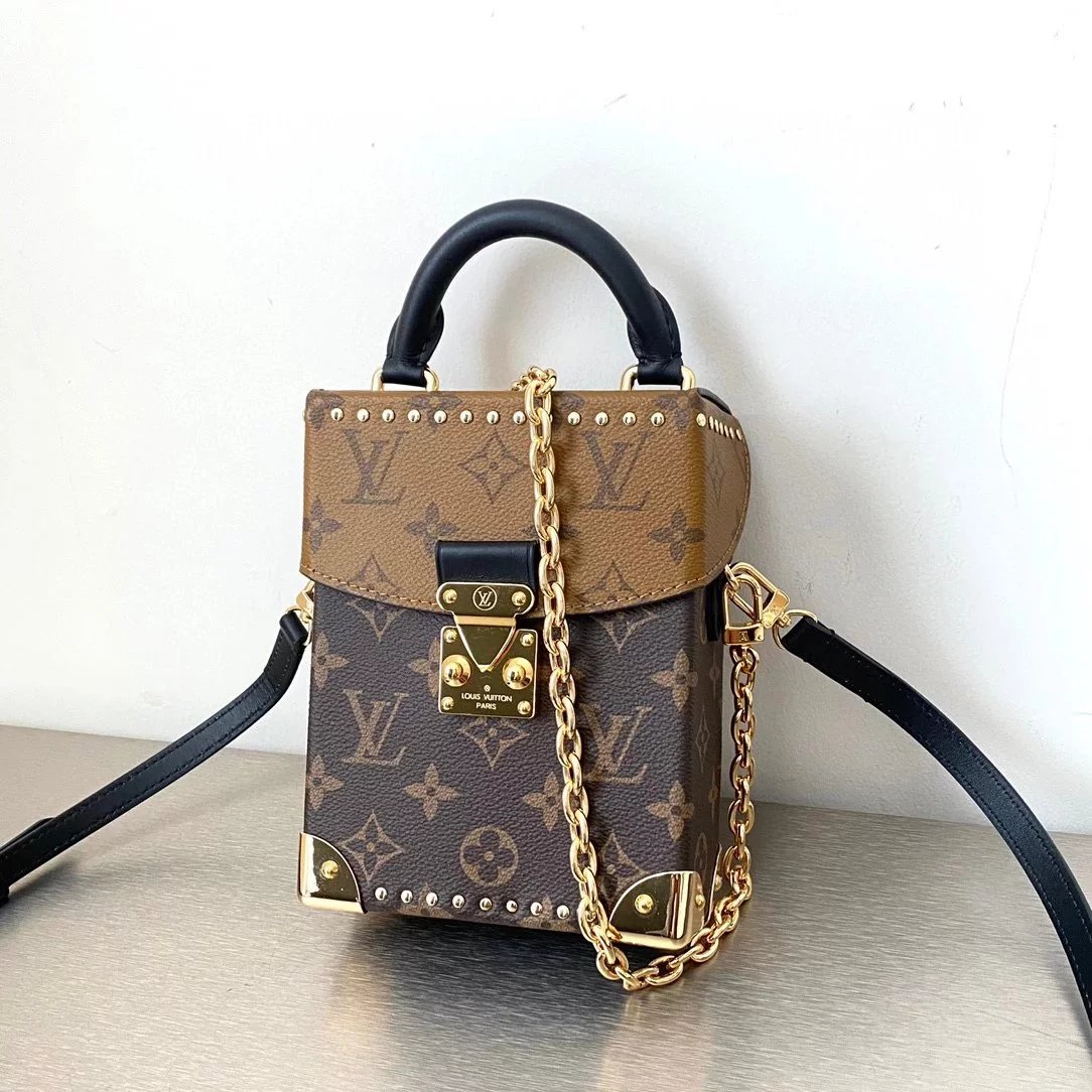 Louis Vuitton LV Women's Bag Top version New Model Style Retro Liu Ding Box Bag Camera Bag Chain Underarm Bag Shoulder Messenger Bag Portable Women's Bag