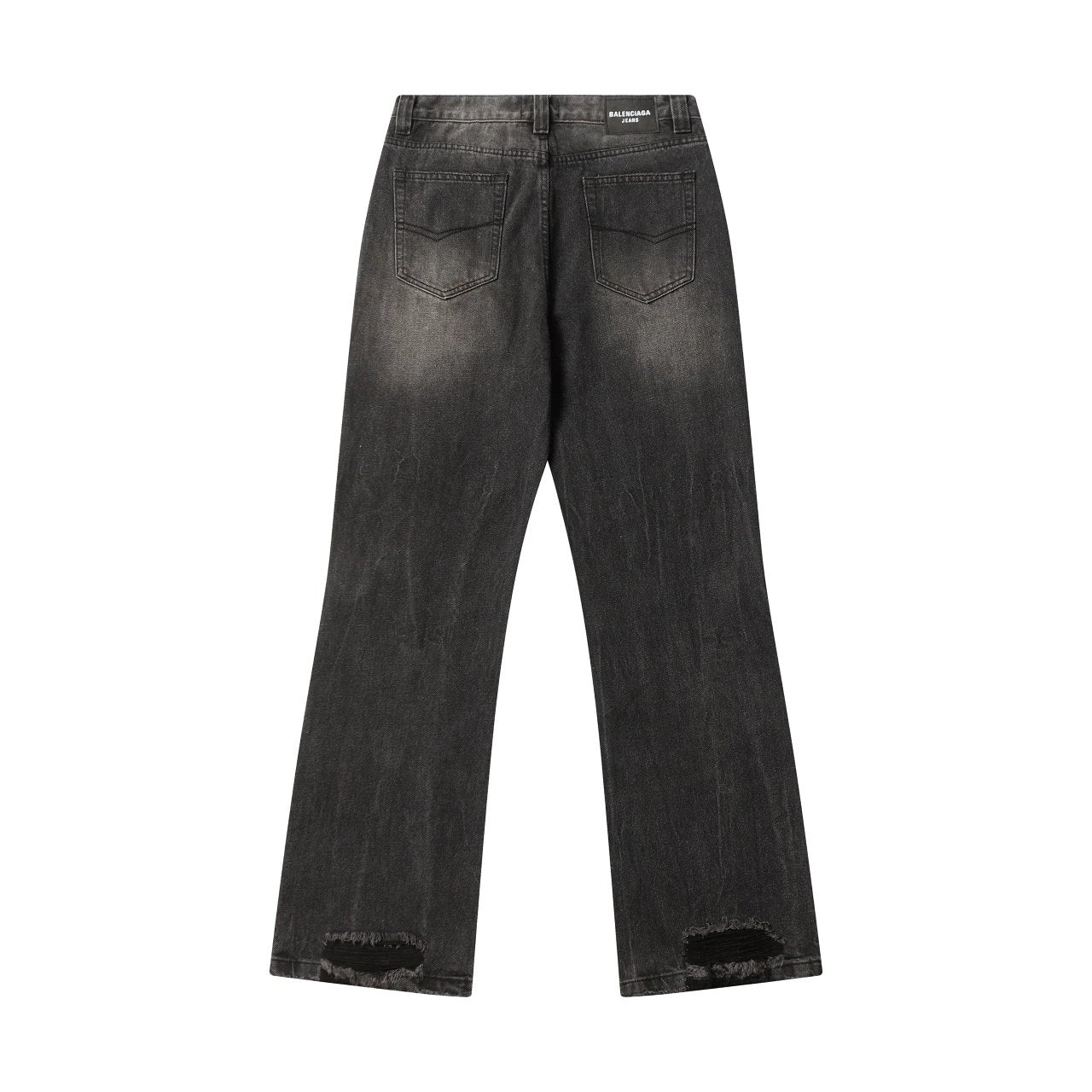 Balenciaga Jeans Washed Distressed Flared Jeans Casual Pants Wide Leg Pants Unisex Long Pants24ss Autumn and Winter New Products