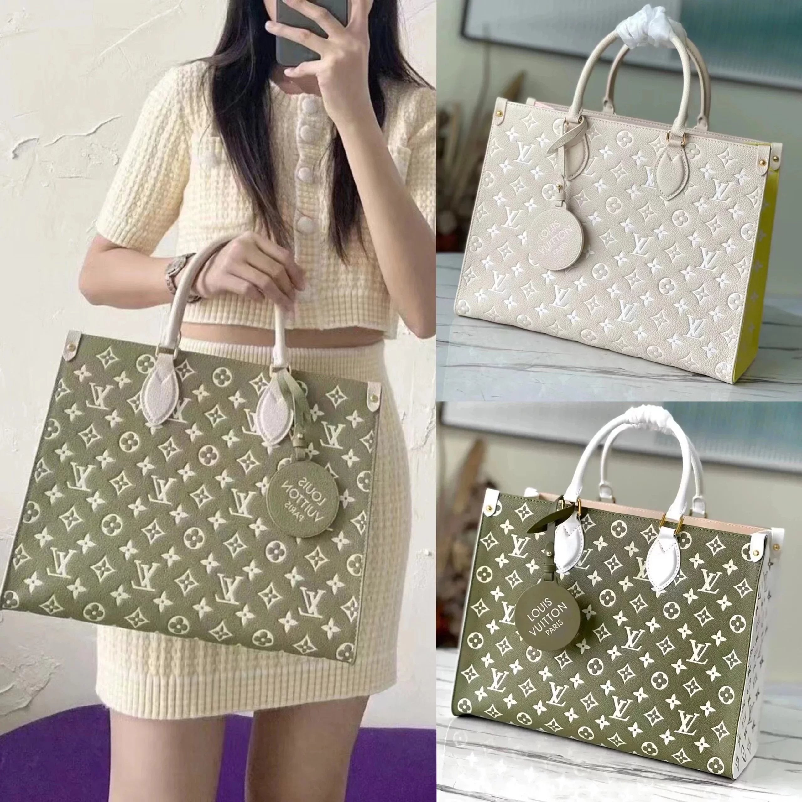 Louis Vuitton LV Women's Bag Top version 2022New Full Leather Embossed Cowhide Women's Tote Shopping Bag Women's Briefcase Women's Bag Shoulder Portable Underarm Bag.M46060M46128