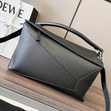 LOEWE Men's Bag Top version 【Original Leather Premium Version】Oversized puzzle Geometric Bag Men's puzzle36cm35cm Large Men's Portable Messenger Bag Stitching Geometric Bag Men's Geometric Messenger Bag Men's Bag