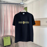 Burberry T-shirt Unique Letter Print on Chest logo round Neck Short Sleeve25ss New pure cotton T Unisex T-Shirt OS Loose Fit Base Shirt Top Half Sleeve T-Shirt